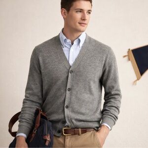 Banana Republic Italian Yarn Wool Blend Gray Cardigan S Preppy Capsule Wardrobe